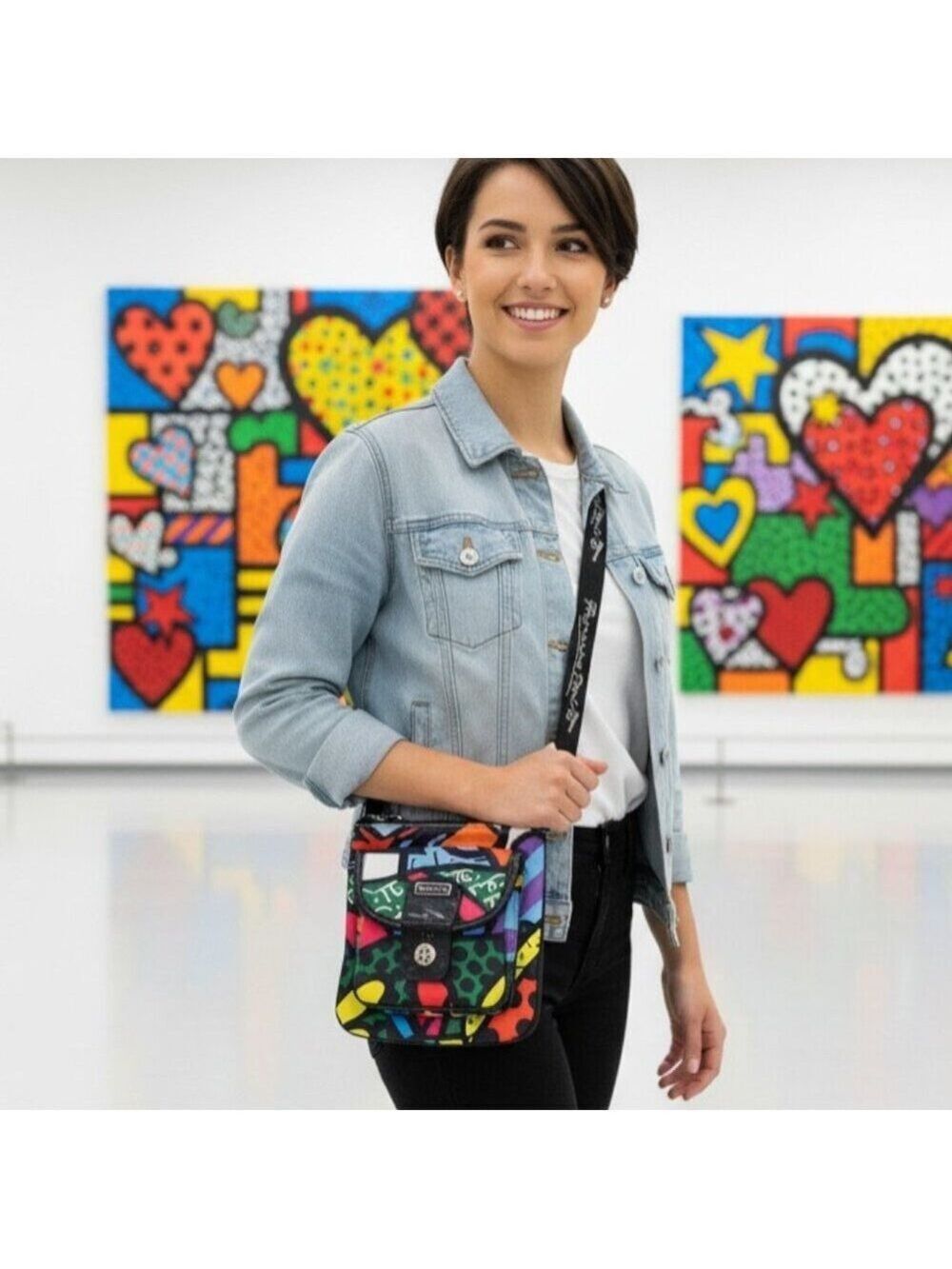 Romero Britto Colorful Crossbody Bag Pop Art Mini Purse